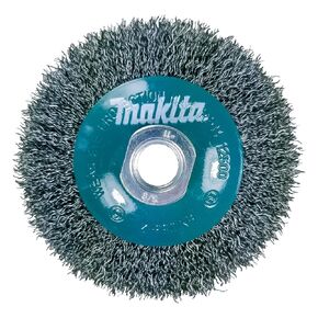 ماكيتا قطعة واحدة - فرشاة سلكية مجعدة مقاس 4 بوصة للمطاحن - مكيف خفيف للمعادن - 4 بوصة × 5/8 بوصة | 11 UNC in Kuwait
