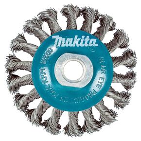 ماكيتا قطعة واحدة - فرشاة سلكية ملتوية مقاس 4.5 بوصة للمطاحن مقاس 5 بوصة - 9 بوصة - تكييف شديد التحمل للمعادن - 4 1/2 بوصة × 5/8 بوصة | 11 قيادة الأمم المتحدة in Kuwait