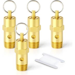 GASHER 10PCS Brass 1/4" NPT Male knurled Style Air Compressor Drain Valve, Tank Drain Cock Replacement Part