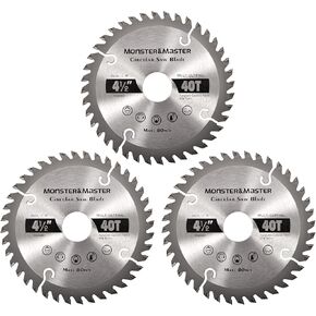 Monster & Master 3 عبوات من شفرات المنشار الميتري مقاس 4-1/2 بوصة، شفرة منشار دائري TCT 40T مع شجرة 7/8 بوصة، شفرة منشار دائري لقطع المعادن، منشار قطع مائل من كربيد الخشب، لمطحنة الزوايا in Kuwait