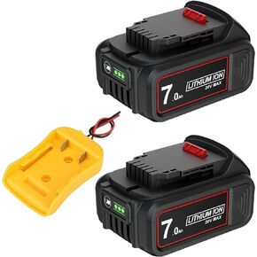 POWTREE ترقية 7.0Ah 2 حزم DCB206 بطارية + عجلة الطاقة DIY محول الاستخدام لديوالت 20 فولت ماكس XR DCB207 DCB206 DCB204 DCB206-2 DCB200-2 DCB180 DCD985B DCB200، 20 فولت ماكس أدوات DCD/DCF/DCG سلسلة in Kuwait