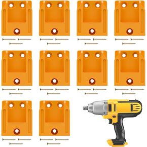 Bonadget 10Pack Tool Holder Wall Mount Compatible with Dewalt 20V 12V Tool Holder for Wall Mount Drill Tool Holder Yellow with Screws in Kuwait