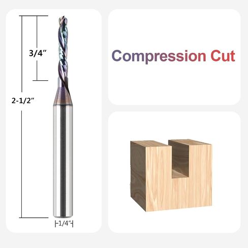SpeTool Carbide 1/8 Inch Compression (UP&Down) CNC Router Bit 1/4 Inch Shank with Coated for Composite Material Woodwork Cutting Tools in Saudi Arabia