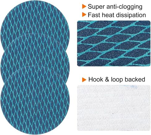 HARFINGTON 70pcs Diamond Shape Sanding Discs 5 Inch 80 Grit Hook and Loop Woodworking Automotive Finishing Discs Sandpaper Pads for Random Disc Sander Orbital Sander in Kuwait