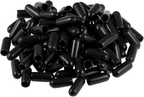 uxcell Screw Thread Protectors 4.5mm ID Rubber Round End Cap Cover Black Tube Caps 100pcs in Saudi Arabia