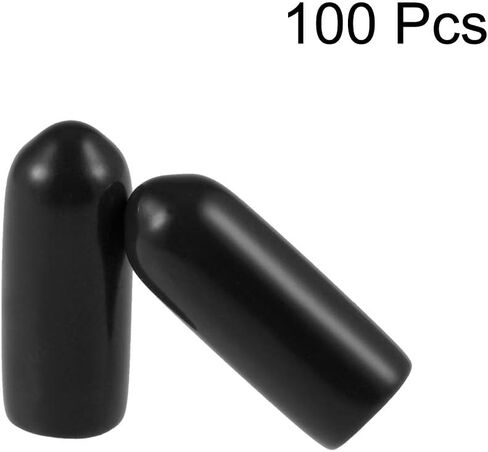 uxcell Screw Thread Protectors 4.5mm ID Rubber Round End Cap Cover Black Tube Caps 100pcs in Saudi Arabia