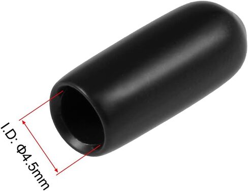 uxcell Screw Thread Protectors 4.5mm ID Rubber Round End Cap Cover Black Tube Caps 100pcs in Saudi Arabia