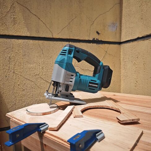 منشار PATUOPRO بدون فرشاة، منشار كهربائي لاسلكي 21 فولت، سرعة قابلة للتعديل 500-3000 SPM، قطع مائل، بطارية 4.0 أمبير وشاحن سريع، مع شفرات قطعتين in Kuwait