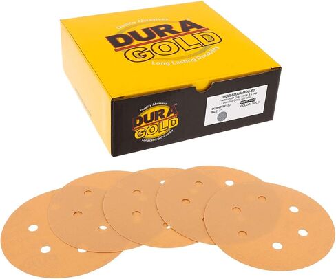Dura-Gold 400 Grit 6" Sandpaper Discs, 6 Hole Pattern & 6" Hook & Loop DA Backing Plate in Saudi Arabia