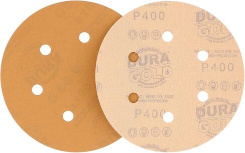 Dura-Gold 400 Grit 6" Sandpaper Discs, 6 Hole Pattern & 6" Hook & Loop DA Backing Plate in Saudi Arabia