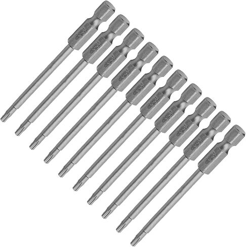 Utoolmart Torx Screwdriver Bits, T10 Magnetic Torx Head Screw Driver Bit, with 1/4 Inch Hex Shank, 75mm Length S2 Steel Screw Driver Kit Tools, for Repair Work, 10 Pcs in Saudi Arabia