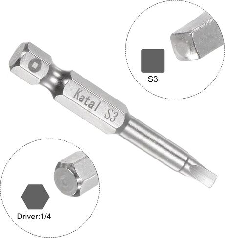 HARFINGTON 5pcs S1 Square Screwdriver Bit 1/4" Hex Shank 2" Length Magnetic Screw Driver Power Tool in Saudi Arabia