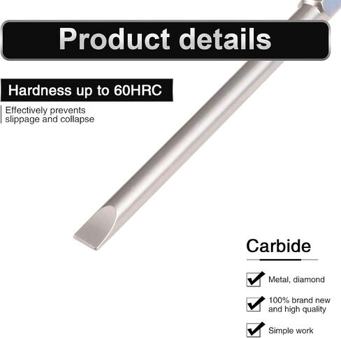 6Pcs 50mm Flat Head Slotted Tip Screwdrivers Bits Dia. 2.0-6.0mm in Saudi Arabia