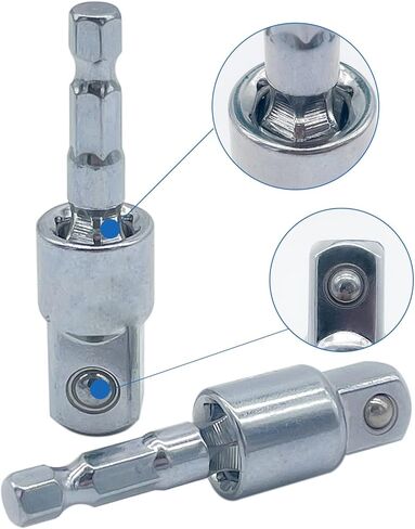 11 قطعة محول مأخذ التوصيل مربع مجموعة بت | 3 قطع 1/4 بوصة 3/8 بوصة 1/2 بوصة قابلة للتدوير 360 درجة | محول مقبس درجة التأثير | 1/4 بوصة سداسية ساق مربعة صامولة محول مقبس مفك الصدمات | لقم طاقة محرك الصدمات in Kuwait