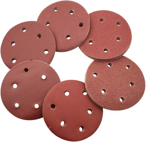Sipery 60Pcs Sanding Discs 4 inch Aluminum Oxide Hook and Loop Sanding Pads 60/80/120/240/320/600 Grit Flocking Sandpaper in Saudi Arabia