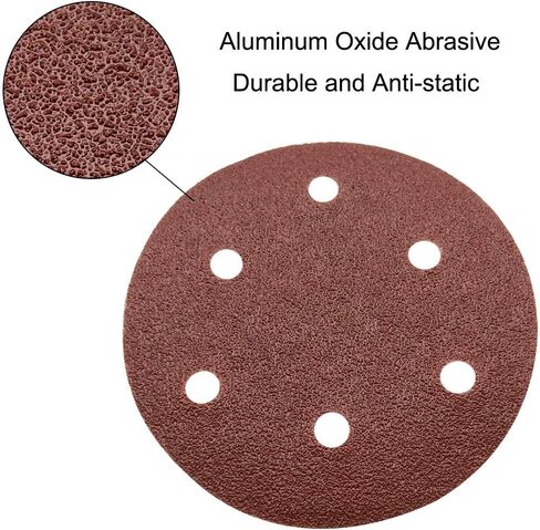Sipery 60Pcs Sanding Discs 4 inch Aluminum Oxide Hook and Loop Sanding Pads 60/80/120/240/320/600 Grit Flocking Sandpaper in Saudi Arabia