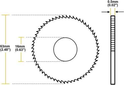 uxcell HSS Saw Blade, 63mm 72 Tooth Circular Cutting Wheel 0.5mm Thick w 16mm Arbor in Saudi Arabia