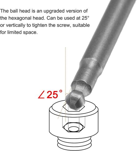 HARFINGTON 8Pcs Ball End Hex Head Wrench Screwdriver Bit H3 1/4" Hex Shank 2.5" Long Metric Magnetic S2 Steel for Power Screwdriver Drill Impact Driver in Saudi Arabia