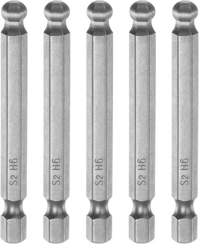 HARFINGTON 8Pcs Ball End Hex Head Wrench Screwdriver Bit H3 1/4" Hex Shank 2.5" Long Metric Magnetic S2 Steel for Power Screwdriver Drill Impact Driver in Saudi Arabia