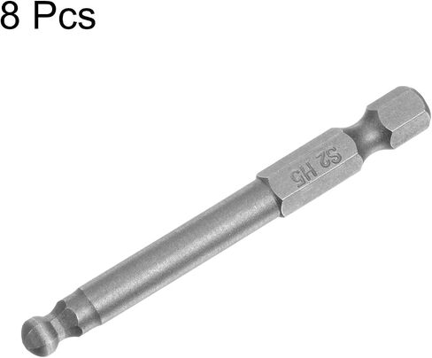HARFINGTON 8Pcs Ball End Hex Head Wrench Screwdriver Bit H3 1/4" Hex Shank 2.5" Long Metric Magnetic S2 Steel for Power Screwdriver Drill Impact Driver in Kuwait