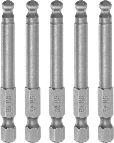 HARFINGTON 8Pcs Ball End Hex Head Wrench Screwdriver Bit H3 1/4" Hex Shank 2.5" Long Metric Magnetic S2 Steel for Power Screwdriver Drill Impact Driver in Kuwait