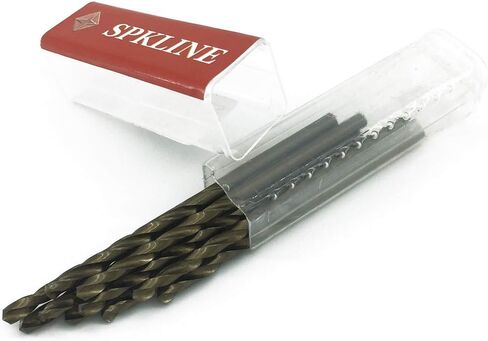 SPKLINE 10 قطع من الفولاذ عالي السرعة 1/8 بوصة مجموعة رؤوس مثقاب كوبالت 3.2 مم (1/8 بوصة) طول Jobber Twist M35 مثقاب معدني للفولاذ المقاوم للصدأ ومجموعة رؤوس مثقاب معدنية صلبة in Kuwait