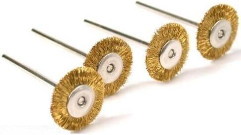 20pcs Dia 25mm Rotary Tool Brass Wheel Wire Brush Set - Fits Dremel,1/8" Shank,Clean, Polish, Prep in Saudi Arabia