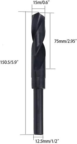 Benliu Twist Drill Shank Drill Bit 15mm High Speed Steel HSS 9341 Black Oxide with 1/2 Inch Straight Shank 1Pcs in Saudi Arabia