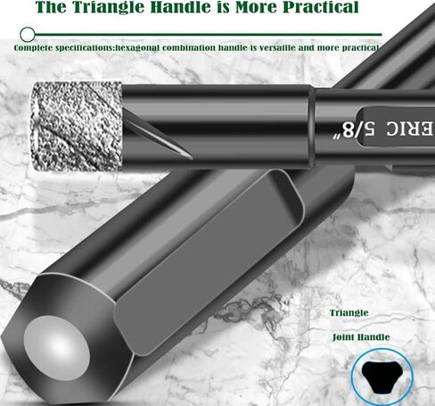 JOERIC Black Dry Diamond Bits Set, 8 PCS Diamond Hole Saw Kit with Storage Bottle for Granite Marble Tile Ceramic Stone Glass Hard Materials (Not for Wood) Triangle Shank with Size 3/16 to 1/2 inches in Kuwait