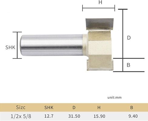TIDEWAY 1/2" Shank 5/8" Cutting Edge Router Table For Edge Shaping/Squaring Or Slotting Woodworking,T Slot Router Bit in Kuwait