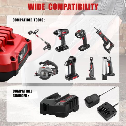 2 Pack 20V 3.0Ah Replacement for Craftsman V20 Lithium Ion Battery, Compatible with Craftsman 20 Volt Battery MAX CMCB205 CMCB204 CMCB206 CMCB202 CMCB201 20 Volt Cordless Power Tools (LED Indicator) in Saudi Arabia