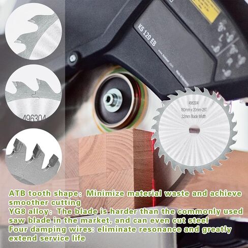 Upgraded 496304 Track Saw Blade 28Tooth Universal Compatible with Festool TS 55 TSC 55 ATF 55 HK 55 HKC 55 DWS520SKH DWS520K SP6000J Track Saw Replace 205560 205551，160x2.2x20mm ATB in Kuwait