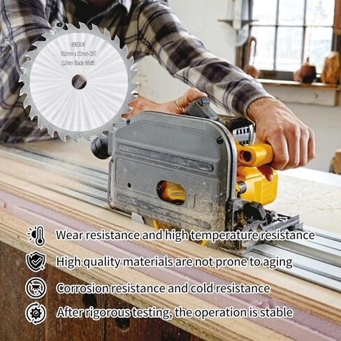 Upgraded 496304 Track Saw Blade 28Tooth Universal Compatible with Festool TS 55 TSC 55 ATF 55 HK 55 HKC 55 DWS520SKH DWS520K SP6000J Track Saw Replace 205560 205551，160x2.2x20mm ATB in Kuwait