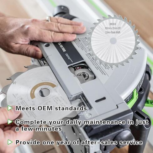Upgraded 496304 Track Saw Blade 28Tooth Universal Compatible with Festool TS 55 TSC 55 ATF 55 HK 55 HKC 55 DWS520SKH DWS520K SP6000J Track Saw Replace 205560 205551，160x2.2x20mm ATB in Kuwait