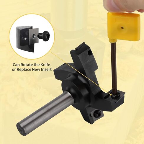 CPROSP Spoilboard Surface Bit 1/2 عرقوب 3 بوصة قطر القطع مع 4 إدراجات بديلة، مزلقة التوجيه لأعمال النجارة للألواح مع الحد الأقصى الموصى به 12000 دورة في الدقيقة in Kuwait