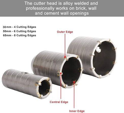 هاي فري 65 مم 50 مم 30 مم SDS زائد عرقوب ثقب ثقب قاطع خرسانة حجر الإسمنت مجموعات ثقب الجدار لحجر الإسمنت in Kuwait