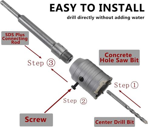 هاي فري 65 مم 50 مم 30 مم SDS زائد عرقوب ثقب ثقب قاطع خرسانة حجر الإسمنت مجموعات ثقب الجدار لحجر الإسمنت in Kuwait