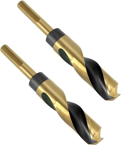 QWORK 2 Pack 20mm Reduced Shank Drill Bit with 1/2" Shank, High Speed Steel Shank Split Point Tip HSS Twist Flute Spiral Flute Drill Bit Black Oxide for Aluminum Plate Copper Wood Stainless Steel in Saudi Arabia