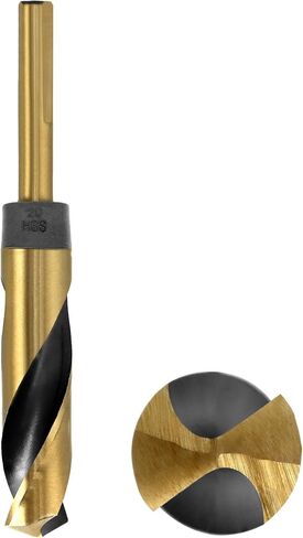 QWORK 2 Pack 20mm Reduced Shank Drill Bit with 1/2" Shank, High Speed Steel Shank Split Point Tip HSS Twist Flute Spiral Flute Drill Bit Black Oxide for Aluminum Plate Copper Wood Stainless Steel in Saudi Arabia