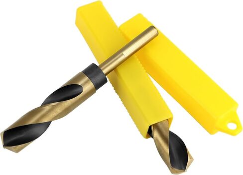 QWORK 2 Pack 20mm Reduced Shank Drill Bit with 1/2" Shank, High Speed Steel Shank Split Point Tip HSS Twist Flute Spiral Flute Drill Bit Black Oxide for Aluminum Plate Copper Wood Stainless Steel in Saudi Arabia