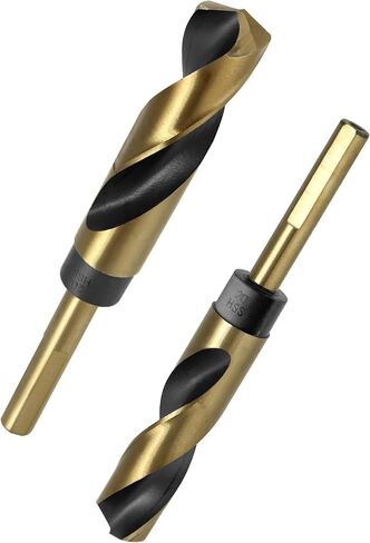 QWORK 2 Pack 20mm Reduced Shank Drill Bit with 1/2" Shank, High Speed Steel Shank Split Point Tip HSS Twist Flute Spiral Flute Drill Bit Black Oxide for Aluminum Plate Copper Wood Stainless Steel in Saudi Arabia