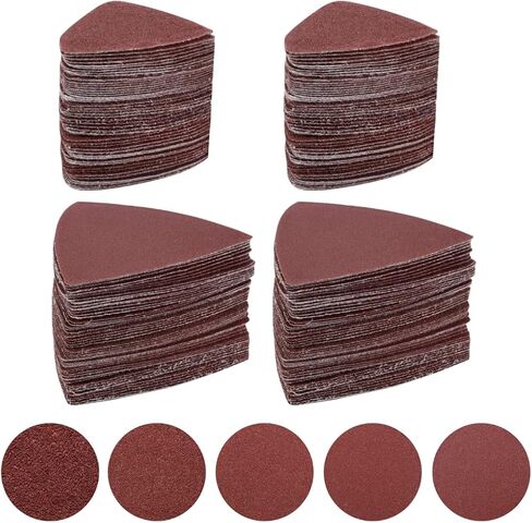 200 قطعة من ورق الصنفرة المتأرجح متعدد المهام، 150 قطعة من ورق الصنفرة المثلث مقاس 3-1/8 بوصة لمنصات الصنفرة المثلثة 30 قطعة لكل قطعة، 50 قطعة من ورق الصنفرة الإصبعي 10 قطع لكل واحدة، متنوعة 60/80/120/180/240 حبيبة in Kuwait