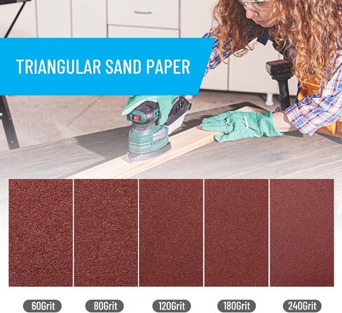 200 قطعة من ورق الصنفرة المتأرجح متعدد المهام، 150 قطعة من ورق الصنفرة المثلث مقاس 3-1/8 بوصة لمنصات الصنفرة المثلثة 30 قطعة لكل قطعة، 50 قطعة من ورق الصنفرة الإصبعي 10 قطع لكل واحدة، متنوعة 60/80/120/180/240 حبيبة in Kuwait