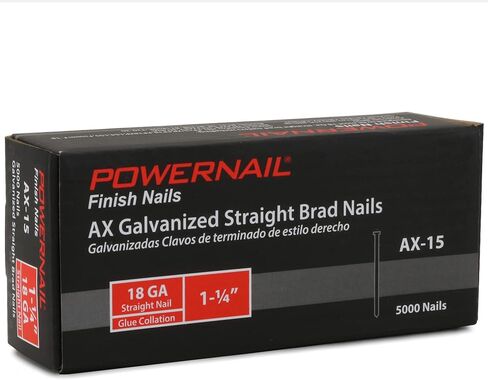 Powernail AX15 18 قياس 1-1/4 بوصة طول مسامير براد مستقيمة مجلفنة (صندوق مكون من 5000) in Kuwait