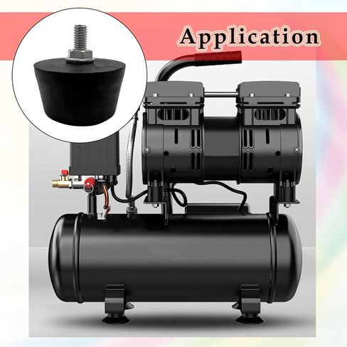 4Pcs Air Compressor Rubber Feet,No Oil Machine Shock-Absorbing Foot Pads,Black(M8 Speaker) in Saudi Arabia