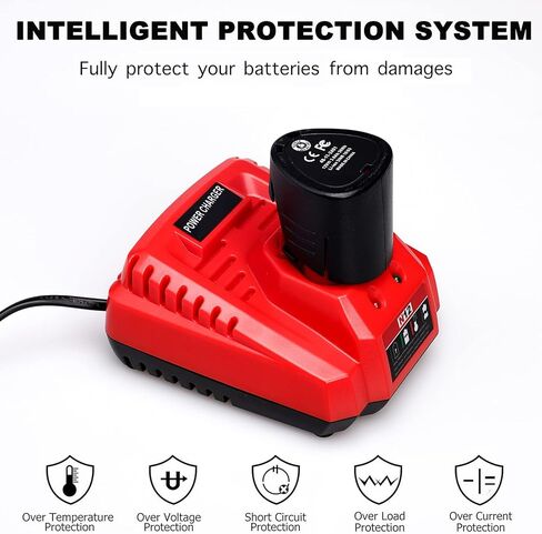 Lilocaja 12V M12 Charger Replacement for Milwaukee M12 Charger 48-59-2401, Compatible with Milwaukee M12 Lithium 12V XC Battery 48-11-2402 48-11-2411 48-11-2412 48-11-2420 48-11-2460 in Kuwait