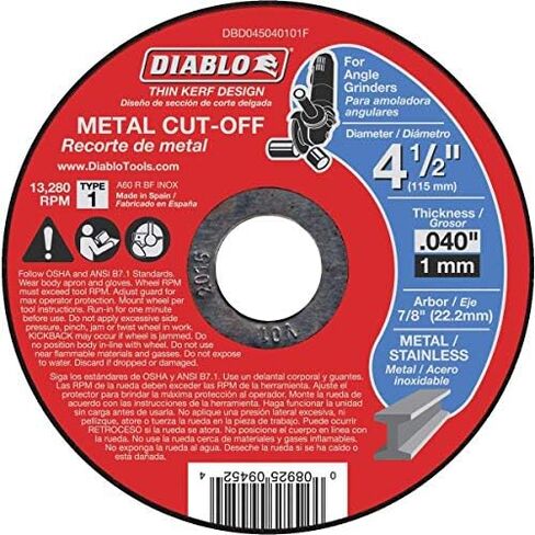 فرويد-ديابلو DBD045040101F DB 4-1/2X.040X7/8 MTL CO1 TKERF، مقاس واحد، متعدد in Kuwait