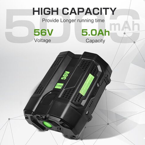 56V 5000mAh High Capacity Replacement Battery Compatible with EGO BA2800 BA4200T BA4200 BA1400 BA2800T BA5600T Lithium ion Battery ( 1 Pack 5.0Ah Replacement for EGO 56V Cordless Power Tool)(Black) in Saudi Arabia