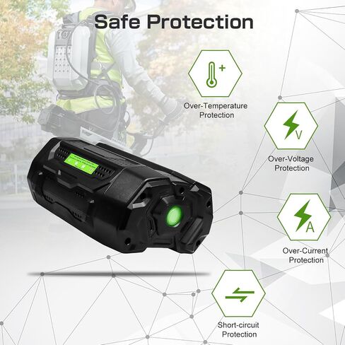 56V 5000mAh High Capacity Replacement Battery Compatible with EGO BA2800 BA4200T BA4200 BA1400 BA2800T BA5600T Lithium ion Battery ( 1 Pack 5.0Ah Replacement for EGO 56V Cordless Power Tool)(Black) in Saudi Arabia