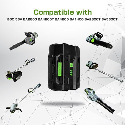 56V 5000mAh High Capacity Replacement Battery Compatible with EGO BA2800 BA4200T BA4200 BA1400 BA2800T BA5600T Lithium ion Battery ( 1 Pack 5.0Ah Replacement for EGO 56V Cordless Power Tool)(Black) in Saudi Arabia